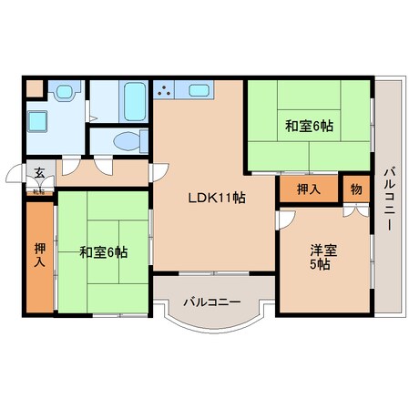 東生駒駅 徒歩2分 4階の物件間取画像